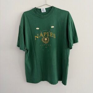 Vintage 1994 Hanes Beefy-T Naples Florida Golf T-Shirt Green XL
